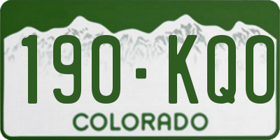 CO license plate 190KQO