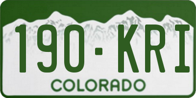 CO license plate 190KRI