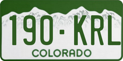 CO license plate 190KRL