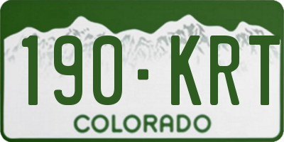 CO license plate 190KRT