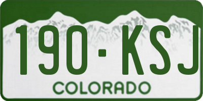 CO license plate 190KSJ