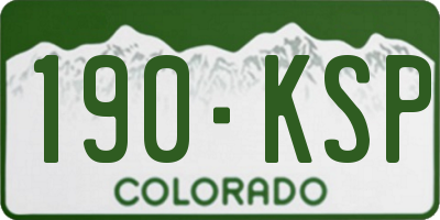 CO license plate 190KSP