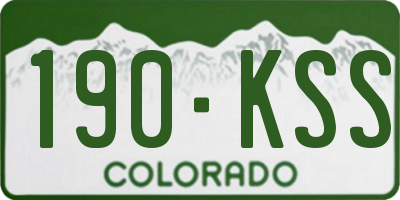 CO license plate 190KSS