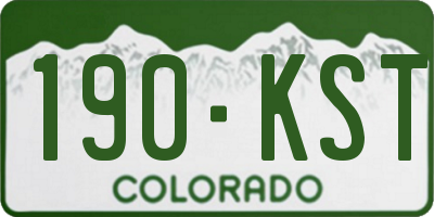CO license plate 190KST