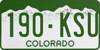 CO license plate 190KSU