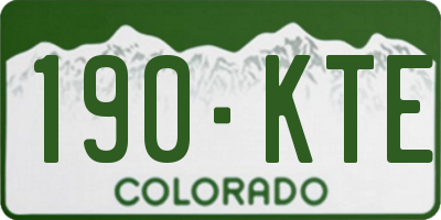 CO license plate 190KTE