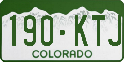 CO license plate 190KTJ