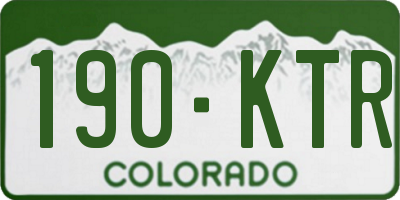 CO license plate 190KTR