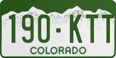 CO license plate 190KTT