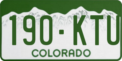 CO license plate 190KTU