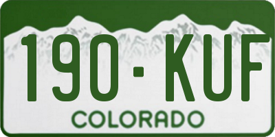 CO license plate 190KUF