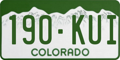 CO license plate 190KUI