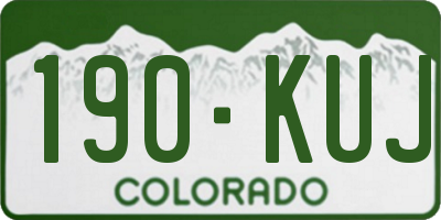 CO license plate 190KUJ