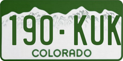 CO license plate 190KUK