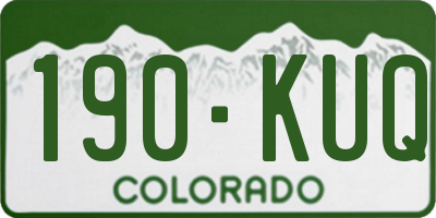 CO license plate 190KUQ