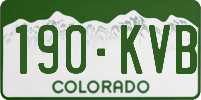 CO license plate 190KVB