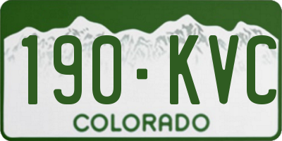 CO license plate 190KVC