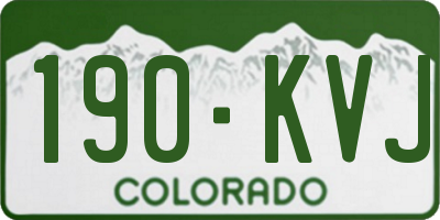 CO license plate 190KVJ