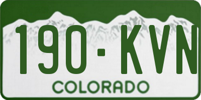 CO license plate 190KVN