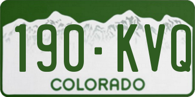 CO license plate 190KVQ
