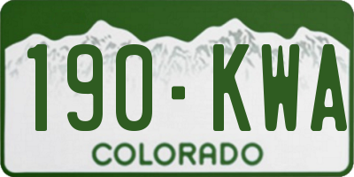 CO license plate 190KWA