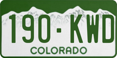 CO license plate 190KWD