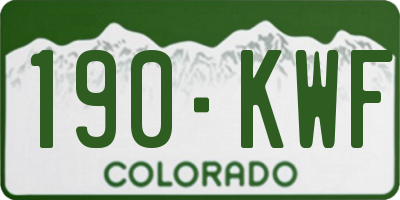 CO license plate 190KWF
