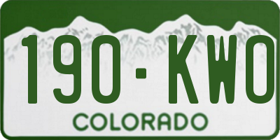 CO license plate 190KWO
