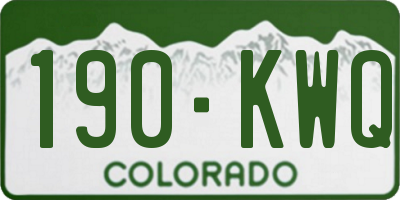 CO license plate 190KWQ