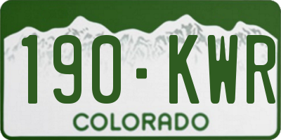 CO license plate 190KWR