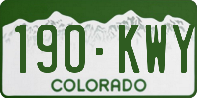 CO license plate 190KWY