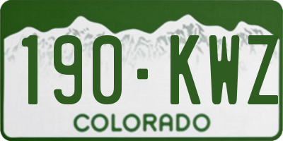 CO license plate 190KWZ