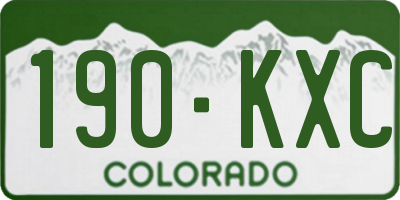 CO license plate 190KXC