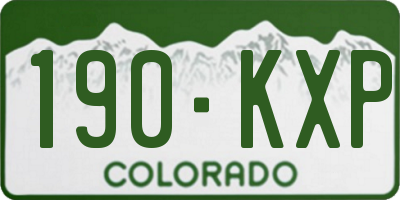 CO license plate 190KXP