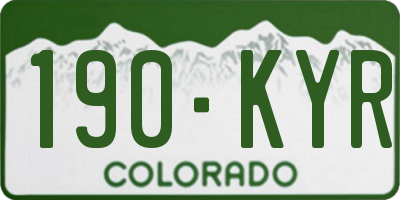 CO license plate 190KYR