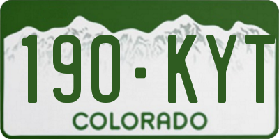 CO license plate 190KYT