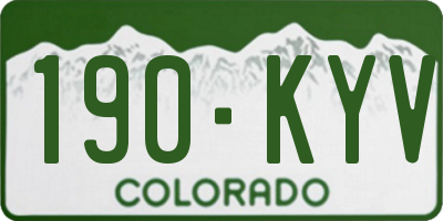 CO license plate 190KYV