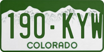 CO license plate 190KYW