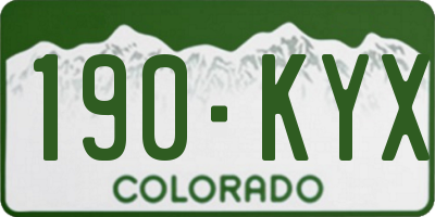 CO license plate 190KYX