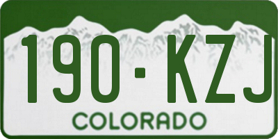 CO license plate 190KZJ