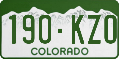 CO license plate 190KZO