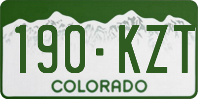CO license plate 190KZT