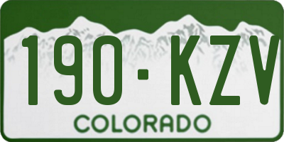 CO license plate 190KZV