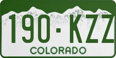 CO license plate 190KZZ