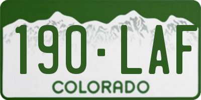 CO license plate 190LAF