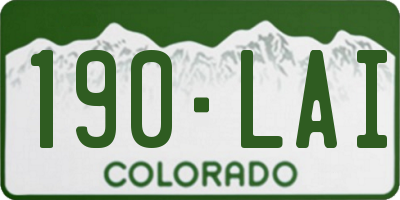CO license plate 190LAI