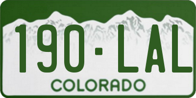 CO license plate 190LAL