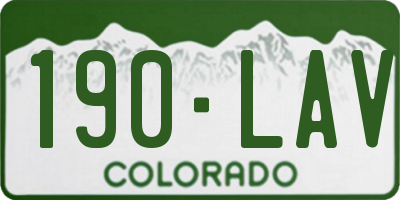 CO license plate 190LAV