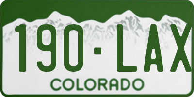 CO license plate 190LAX