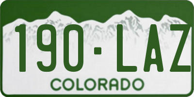 CO license plate 190LAZ